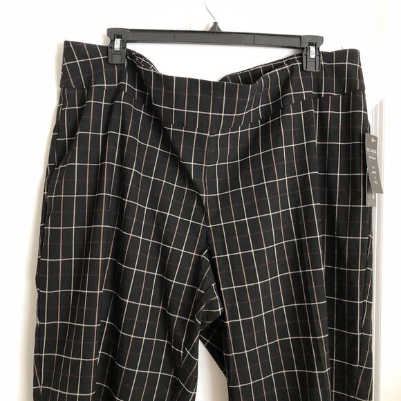Zac & Rachel Women's Pants Size 22W Black Plated Pullover Stretch Stripe Ankle - Picture 5 of 6
